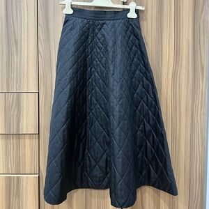 Black Quilted A lineSkirt